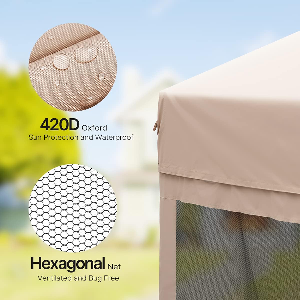 Quictent 13'x13' Pop up Screened Canopy Tent with Mosquito Netting, Portable Easy up Outdoor Screen House Shelter for Patio, Camping and Picnic, Includes Wheeled Carry Bag