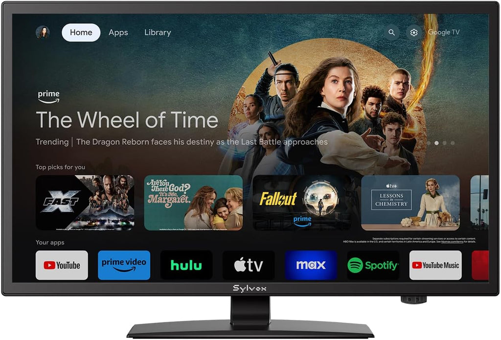 SYLVOX Smart RV TV, 19' 12 Volt TVs for RV Camper DC/AC Powered HDTV, Compatible with Google OS, Support Download APPs, Google Assistant, Bluetooth WiFi, 9-32V Wide Voltage Protection