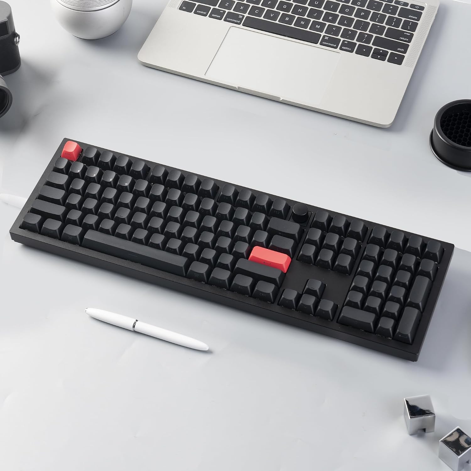 Keychron Q6 Max QMK/LUANCHER Wireless Bluetooth/2.4GHz/USB-C Wired Custom Mechanical Keyboard, Full Size Programmable Knob RGB Backlit Hot-Swappable Gateron Banana Switch for Mac Windows Linux - Black