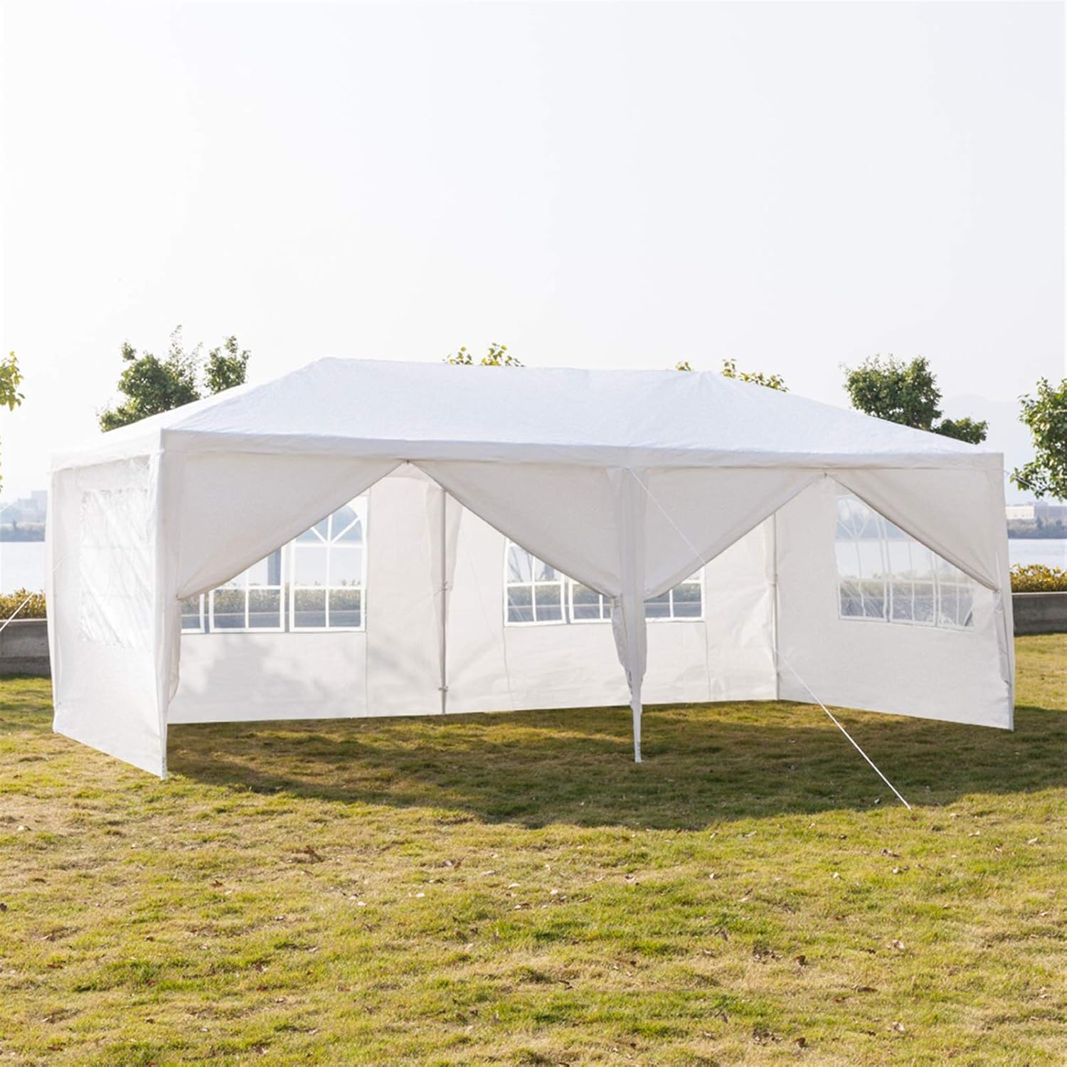 Outdoor Gazebo Canopy Wedding Party Tent Camping Shelter Commercial Instant Shelter Waterproof Tent with Removable Side Walls (Upgrade 10'x20' Six Sides Two Doors)