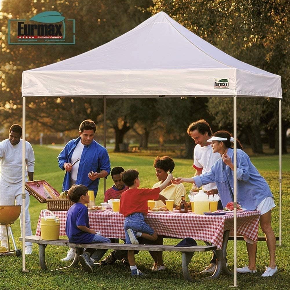 Eurmax USA 10x15 Pop Up Canopy Replacement Top,Universal Instant Canopy Cover ONLY,Heavy Duty UPF 50+ UV Protection,Water & Wind Resistant Tarp,30+ Colors Available,Bonus 4 Sand Bags (Black)