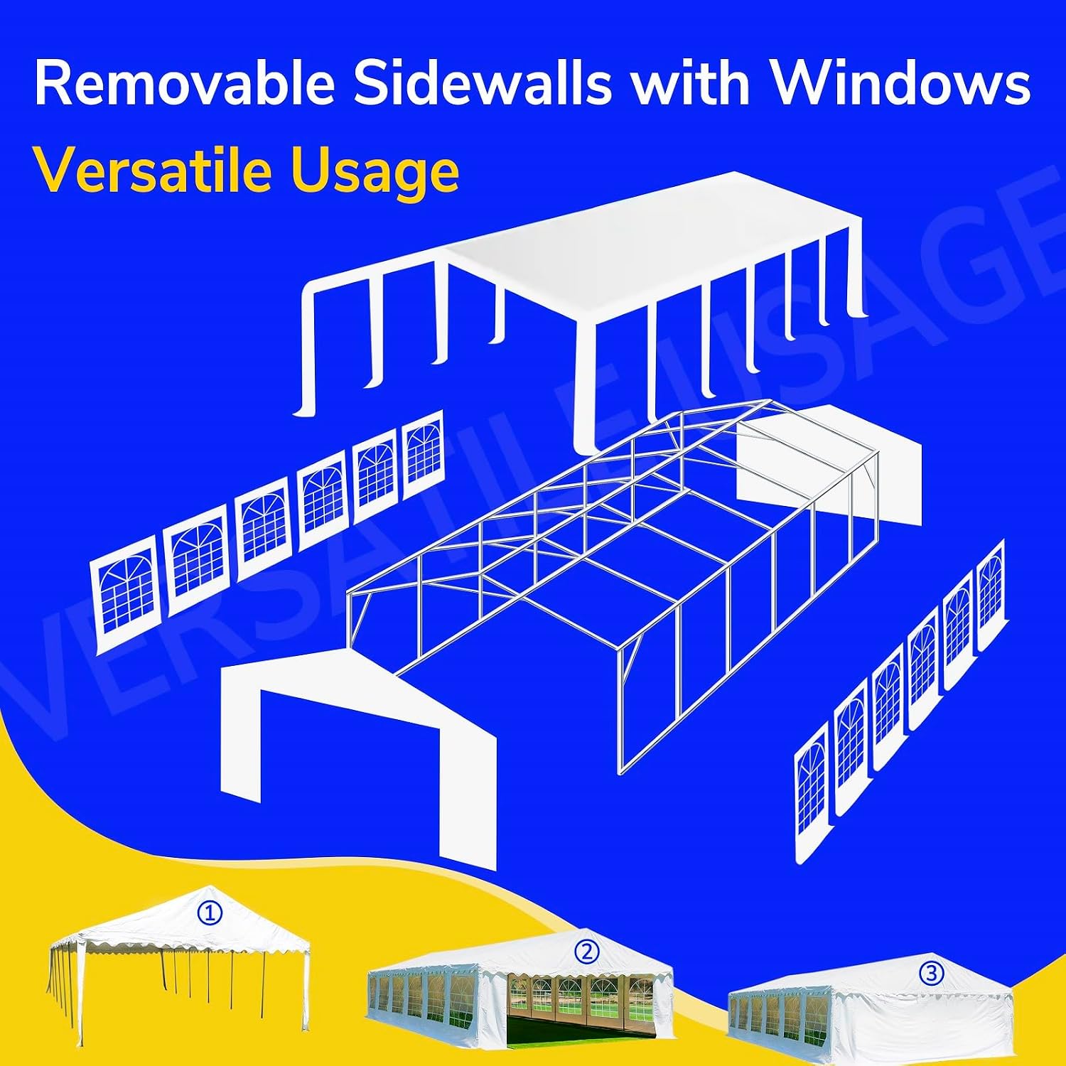 20x40 Heavy Duty Outdoor Commercial Event Tent, Ultimate Large Wedding Tent Carport Shelter Canopy with Removable Sidewall Windows, Elegant White Gazebo Perfect for Dream Weddings
