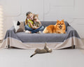 Cat Scratch Furniture Protector - Anti-Slip, Waterproof Sofa Cover to Keep Cats Off, Pet-Friendly Couch Protectors for 3 Cushion Couch, Anti-Scratch Couch Cover for Pets and Kids 150'X91'Dark Gray