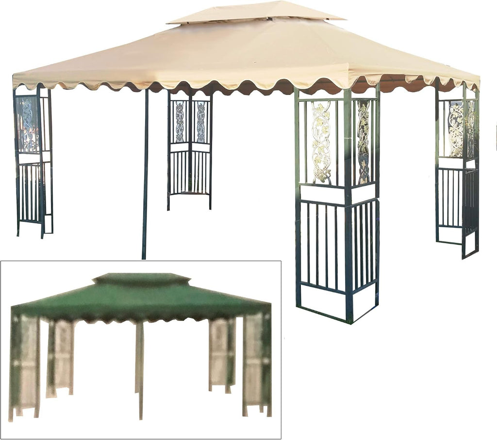 Garden Winds Replacement Canopy Top Cover for The DC America 10 x 15 Two Tiered Gazebo - RipLock 350