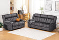 COMHOMA Manual Recliner Chair Set，Fabric Reclining Sofa Chair with Cup Holders, Upholstered Recliner with Side Pockets Suitable for Living Room Furniture (3+2)