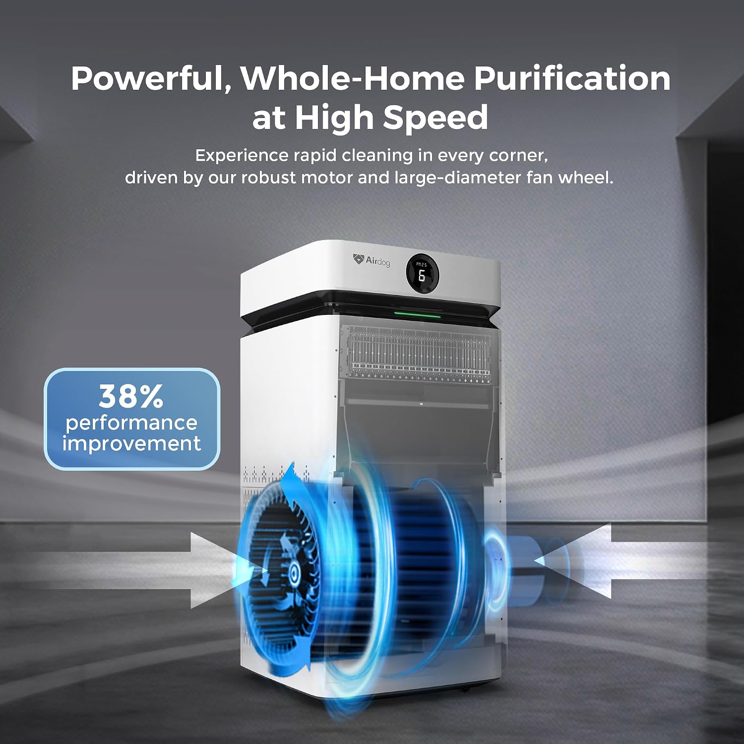 Airdog X8 Air Purifier for Large Rooms up to 4035 sq ft-TPA Filtration Up to 20X More Effective Than HEPA Removes Smoke, Dust, Allergens, and Pollutants,Washable Filter and Whisper Quiet
