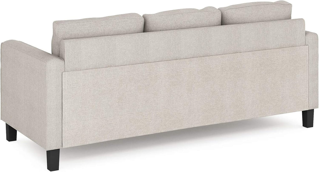 Furinno Bayonne Modern Upholstered 3-Seater Sofa Couch for Living Room, Fog