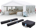 Quictent Premium 20x20 Party Tent Heavy Duty Outdoor Gazebo White Event Shelter Wedding Canopy Tent for Parties Carport BBQ with Removable Sidewall Windows & Storage Bags