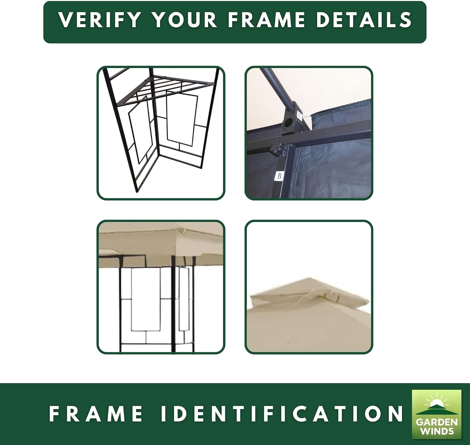 Garden Winds Reinforced RipLock 350 Replacement Canopy Top Cover Compatible with Garden Treasures 10' x 10' Gazebo Model L-GZ724PST-B - Cinnabar