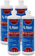 Rx Clear Algaecide 60 Plus | Non-Foaming Formula for Above Or In-Ground Swimming Pools | 60 Percent Poly-Algaecide | Keeping Algae in Suspension | One Quart Bottles | 4 Pack