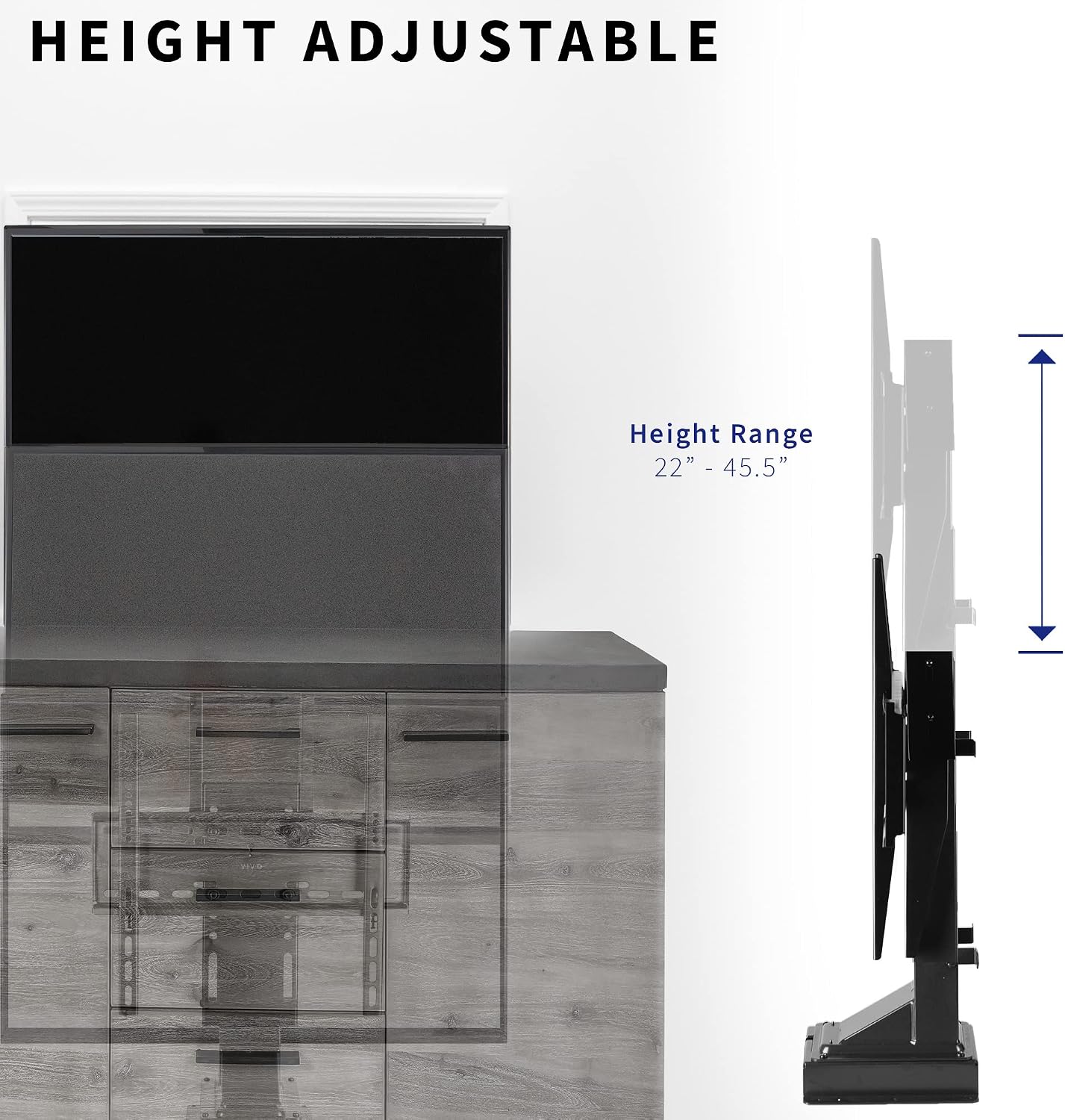 VIVO Motorized TV Stand for 32 to 48 inch Screens, Vertical Lift Television Stand with Remote Control, Compact TV Mount Bracket, MOUNT-E-UP44
