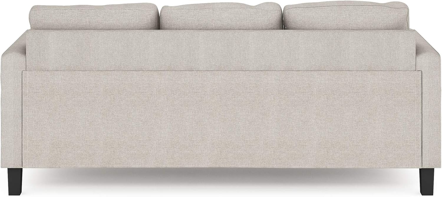 Furinno Bayonne Modern Upholstered 3-Seater Sofa Couch for Living Room, Fog
