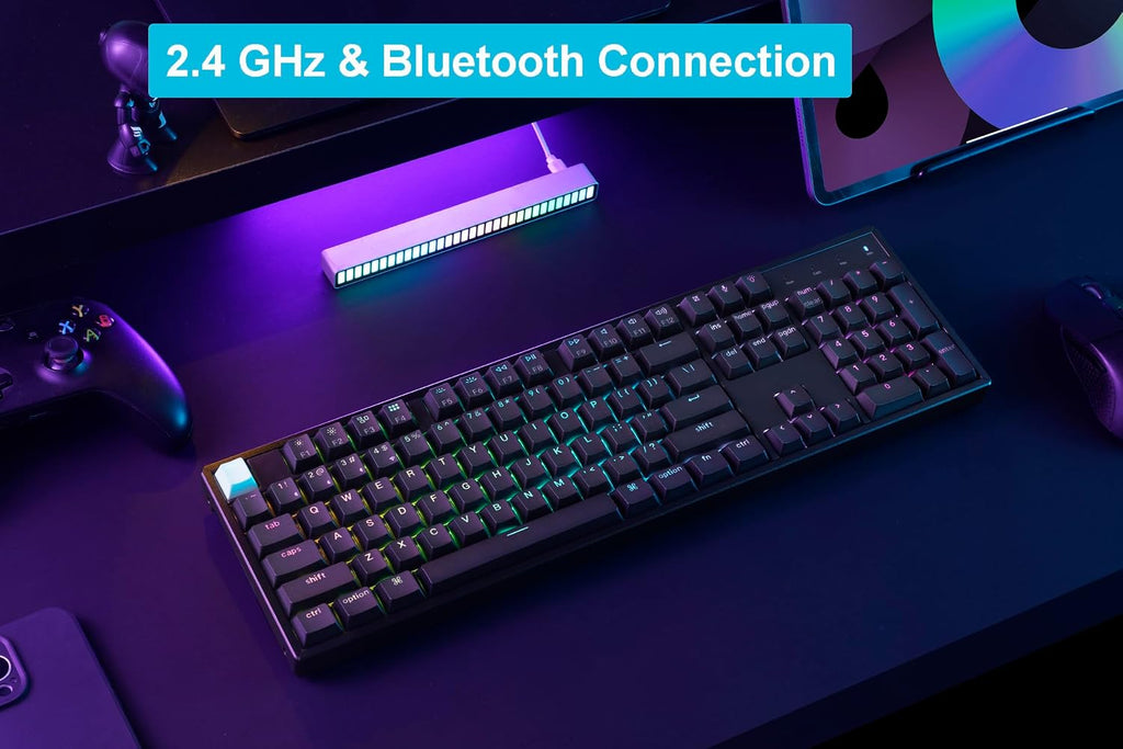 Keychron K10 HE QMK Wireless Gaming Custom Mechanical Keyboard, 2.4 GHz/Bluetooth/Wired Full-Size Hot-Swappable Programmable RGB Backlit Gateron Magnetic Switches for Mac Windows Black
