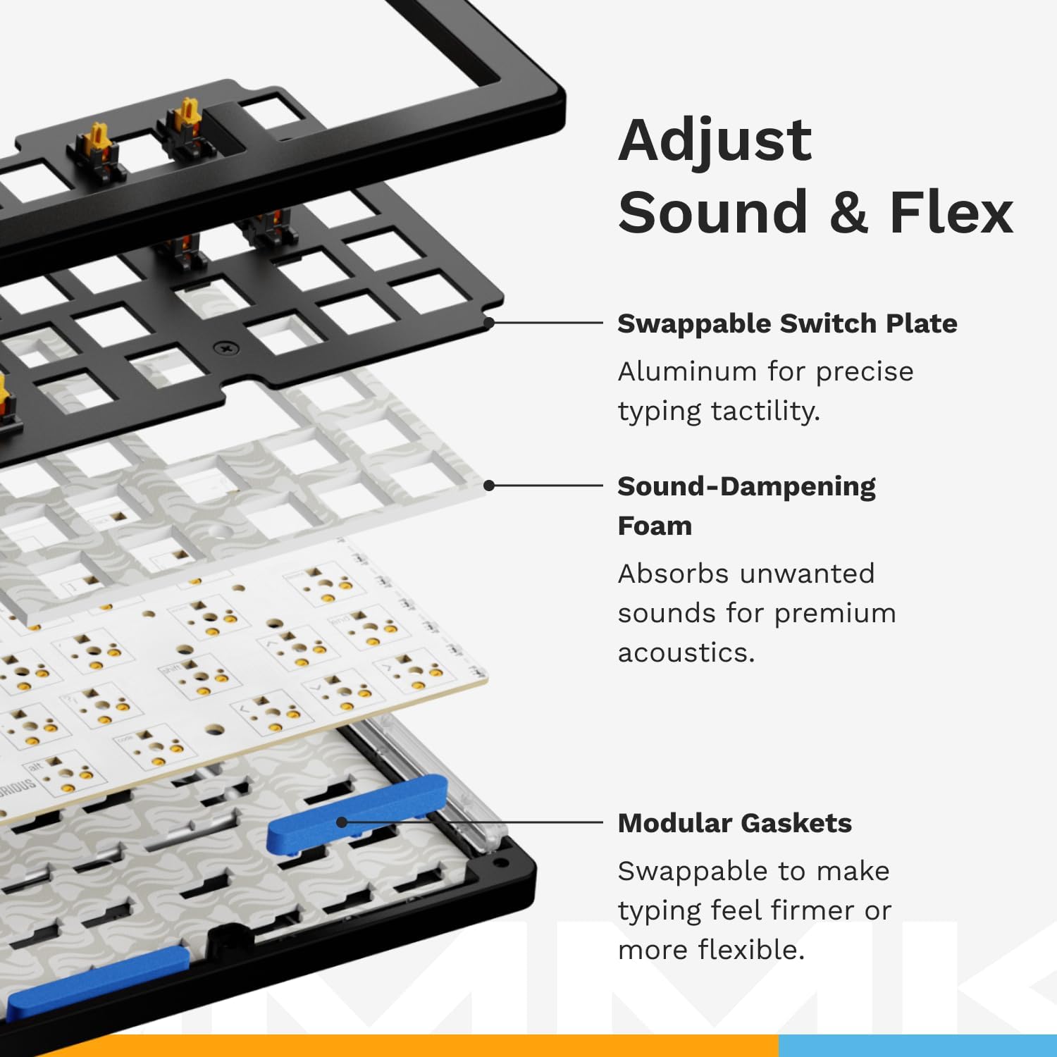 Glorious Gaming - GMMK 3 PRO: Custom Mechanical Keyboard, Full Size 100% Keyboard, Modular Aluminum Body & Gasket System, Hotswappable MX Switches, Sound Dampening Foam, Custom Keycaps, ANSI (Black)