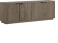 Henn&Hart Fluted TV Stand for TVs up to 78' with 2 Ribbed Storage Cabinets and Adjustable Shelves for Living Room, Family Room, or Office, Weathered Gray