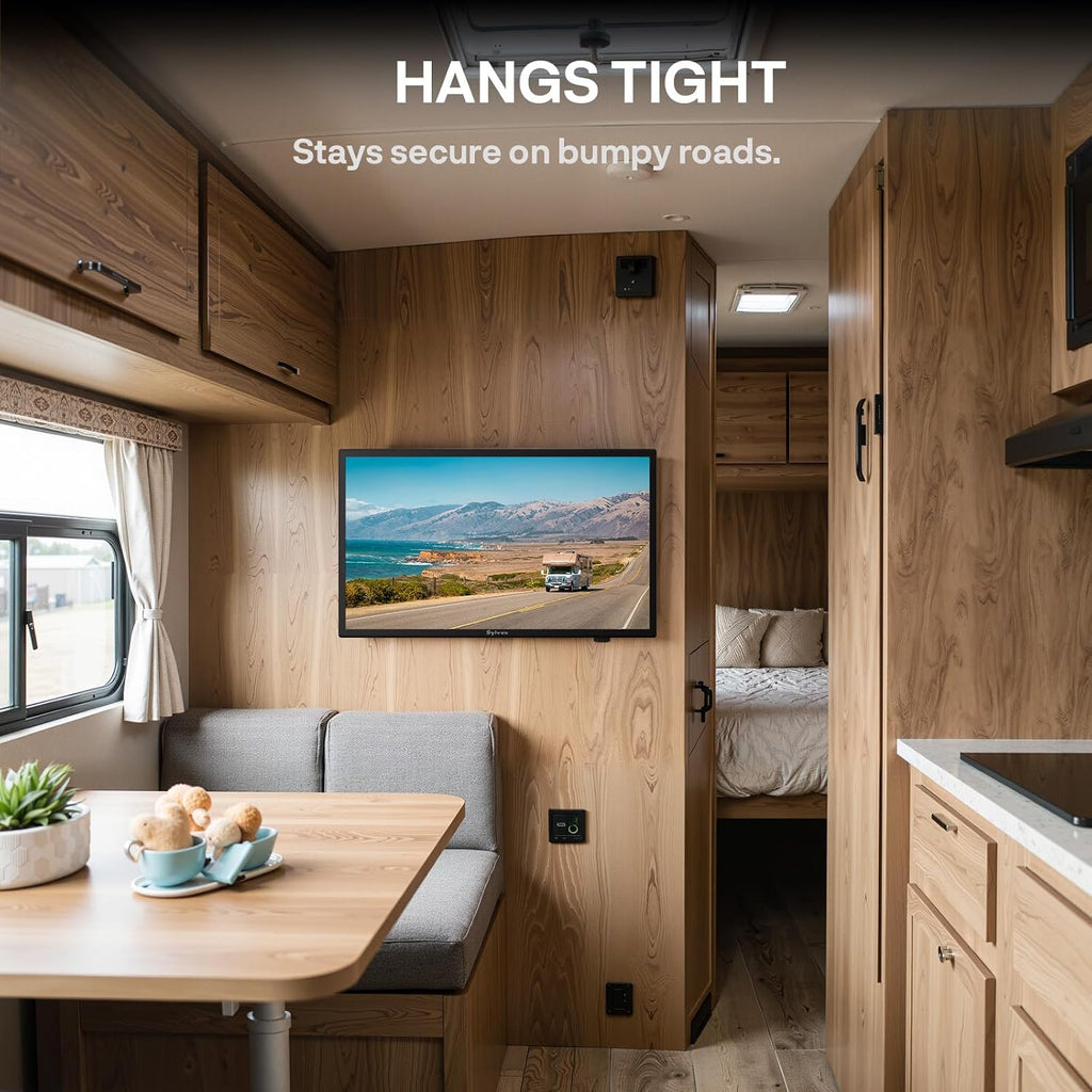 SYLVOX 19'' RV TV, Smart 12V HDTV W/DVD Player, Dual Power Options (12V DC/AC), Google OS & Google Assistant Compatibility, WiFi & Bluetooth, HDMI/USB Ports, Perfect for RVs, Campers, and Kitchens