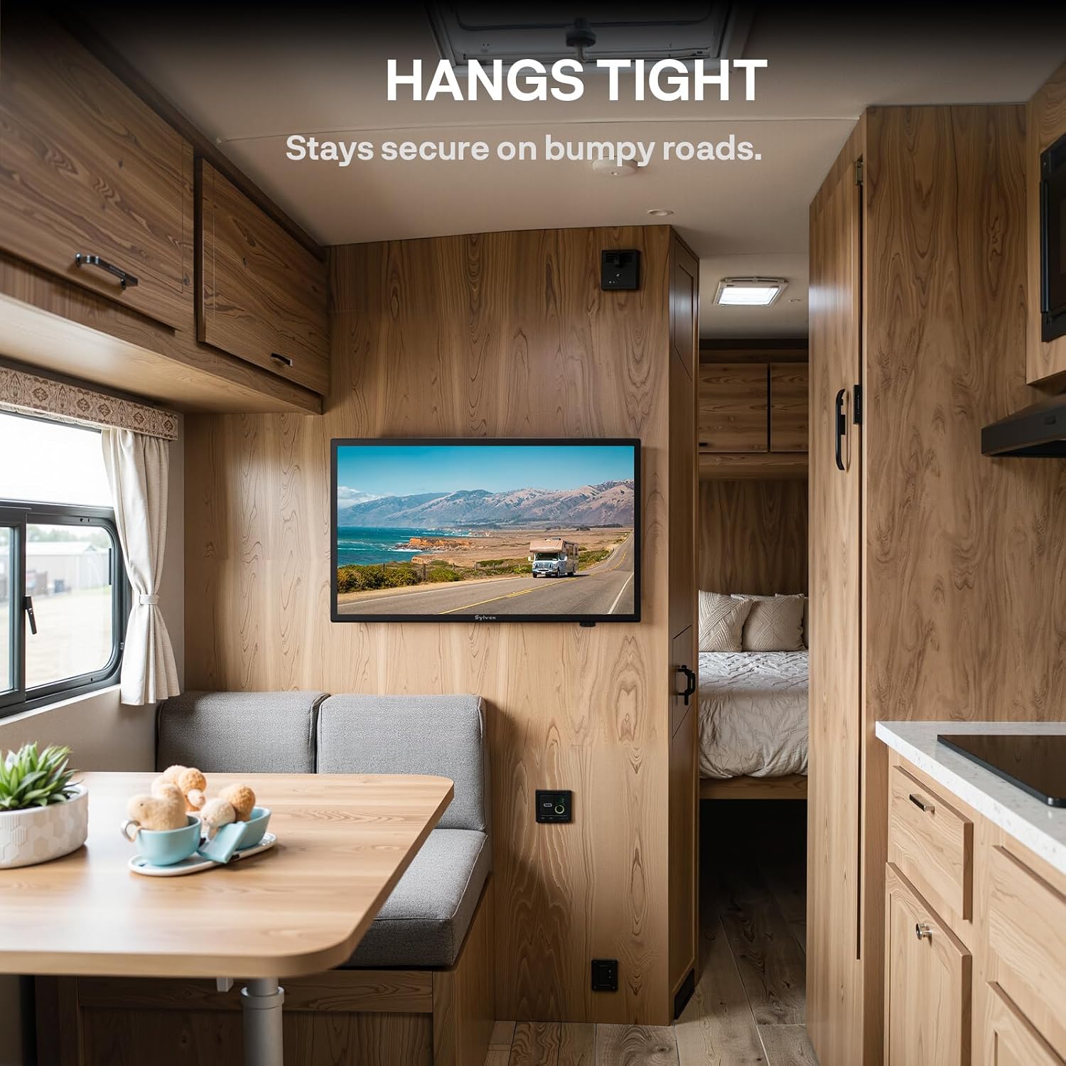 SYLVOX 19'' RV TV, Smart 12V HDTV W/DVD Player, Dual Power Options (12V DC/AC), Google OS & Google Assistant Compatibility, WiFi & Bluetooth, HDMI/USB Ports, Perfect for RVs, Campers, and Kitchens