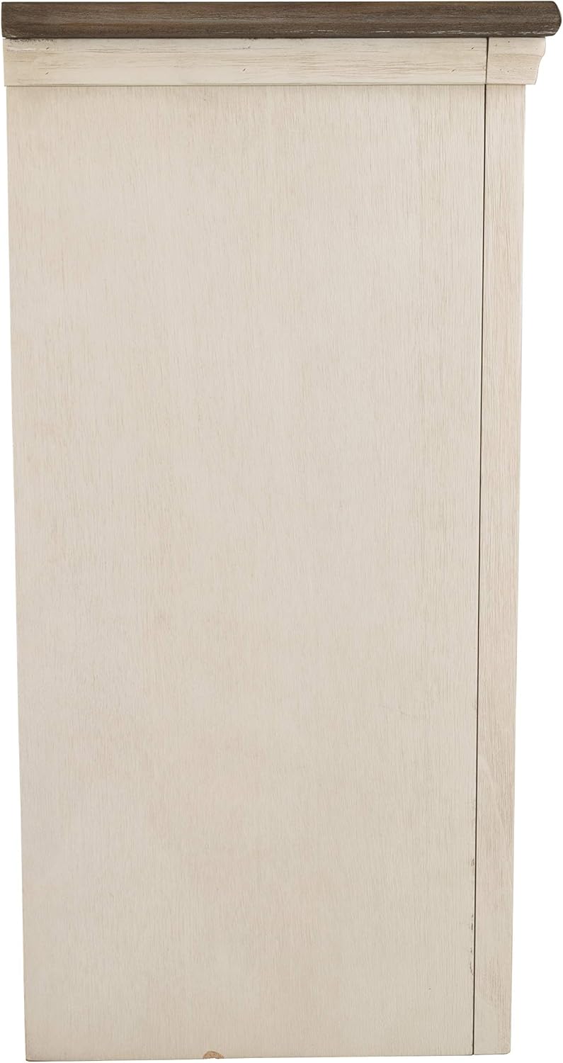 Signature Design by Ashley Bolanburg Extra Large TV Stand, Fits TVs up to 72', 3 Cabinets, Adjustable Storage Shelves, 74.13', Whitewash & 2-Tone Finish
