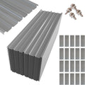 NeatiEase 20 Pcs Metal Roofing Panels, 5.1 Feet Corrugated Galvanized Roofing Panels Metal Siding Panels with Steel Screws for Pergola, Gazebo, Shed, Outdoor Storage, Chicken Coop, Patio,Garages