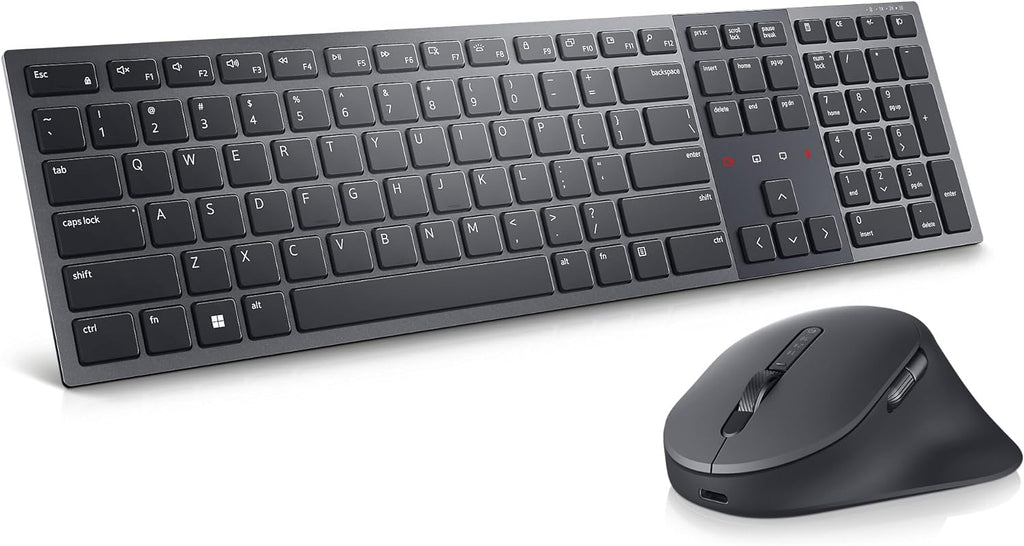 Dell KM900 Premier Collaboration Keyboard and Mouse - Zoom Touch Controls, Backlight Keyboard, Bluetooth 5.1, Radio Frequency 2.4GHz - Black