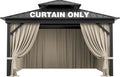 Outdoor Gazebo Curtain Replacement Universal 4-Panel Sidewalls 10' X 12',Outdoor Patio Waterproof Privacy Curtain with Double Zipper for Patio,Garden, and Backyard (Curtain Only)