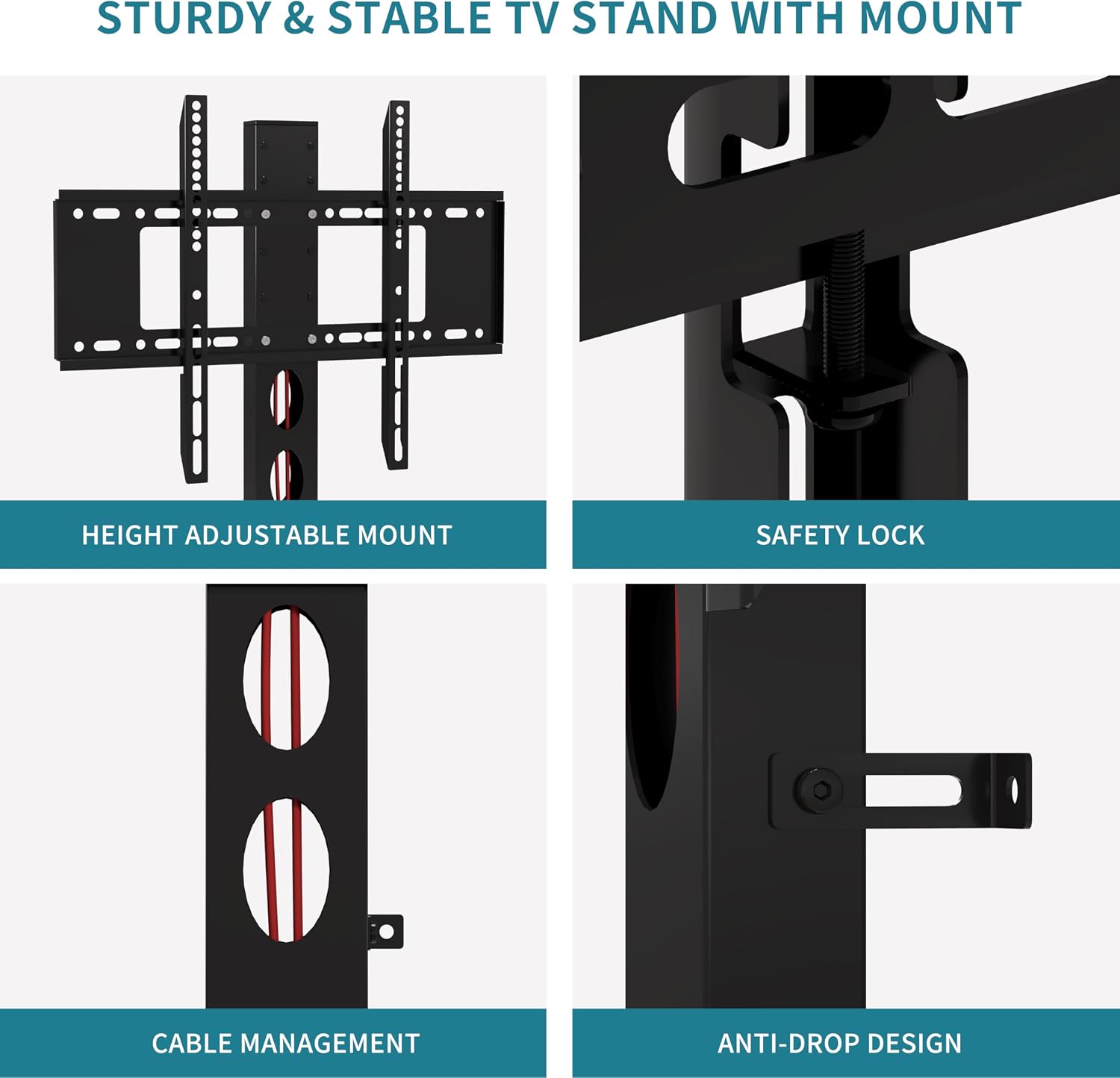 63' W TV Stand with Mount for 55,65,75' TV,Entertainment Center with Power Outlet&Led Lights,Height Adjustable TV Console Table with Open Storage Shelves&Fabric Drawers (Rustic Brown, 63'W)