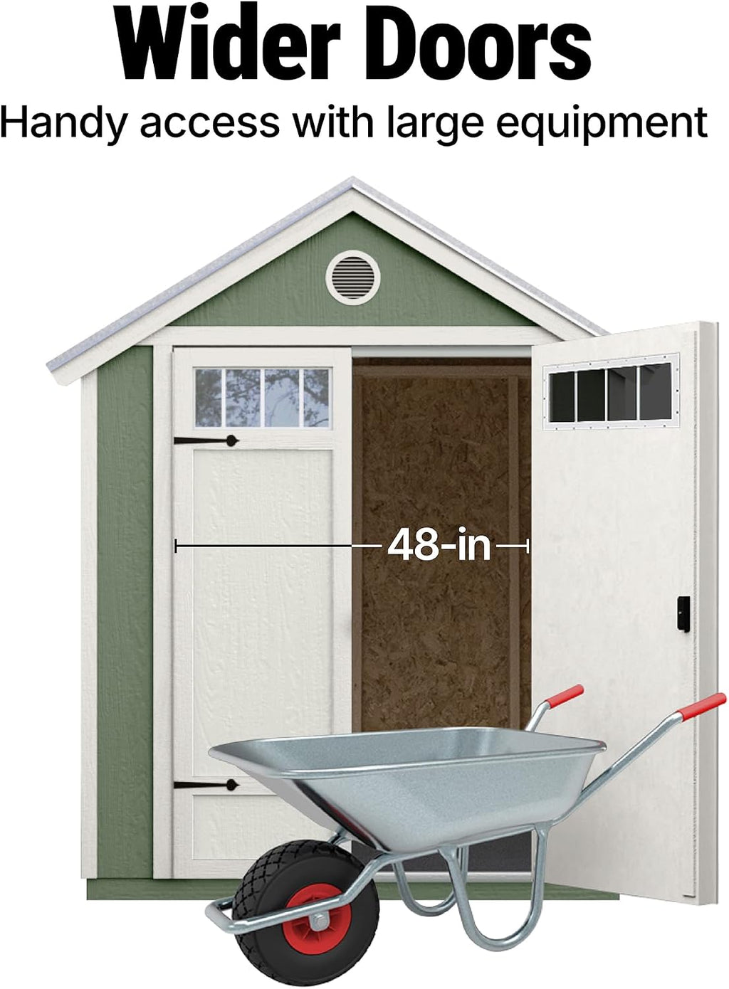 Handy Home Products Garden Shed 6x8 Do-it-Yourself Wooden Storage Shed with Metal Roof- Does not Include Floor kit or Paint