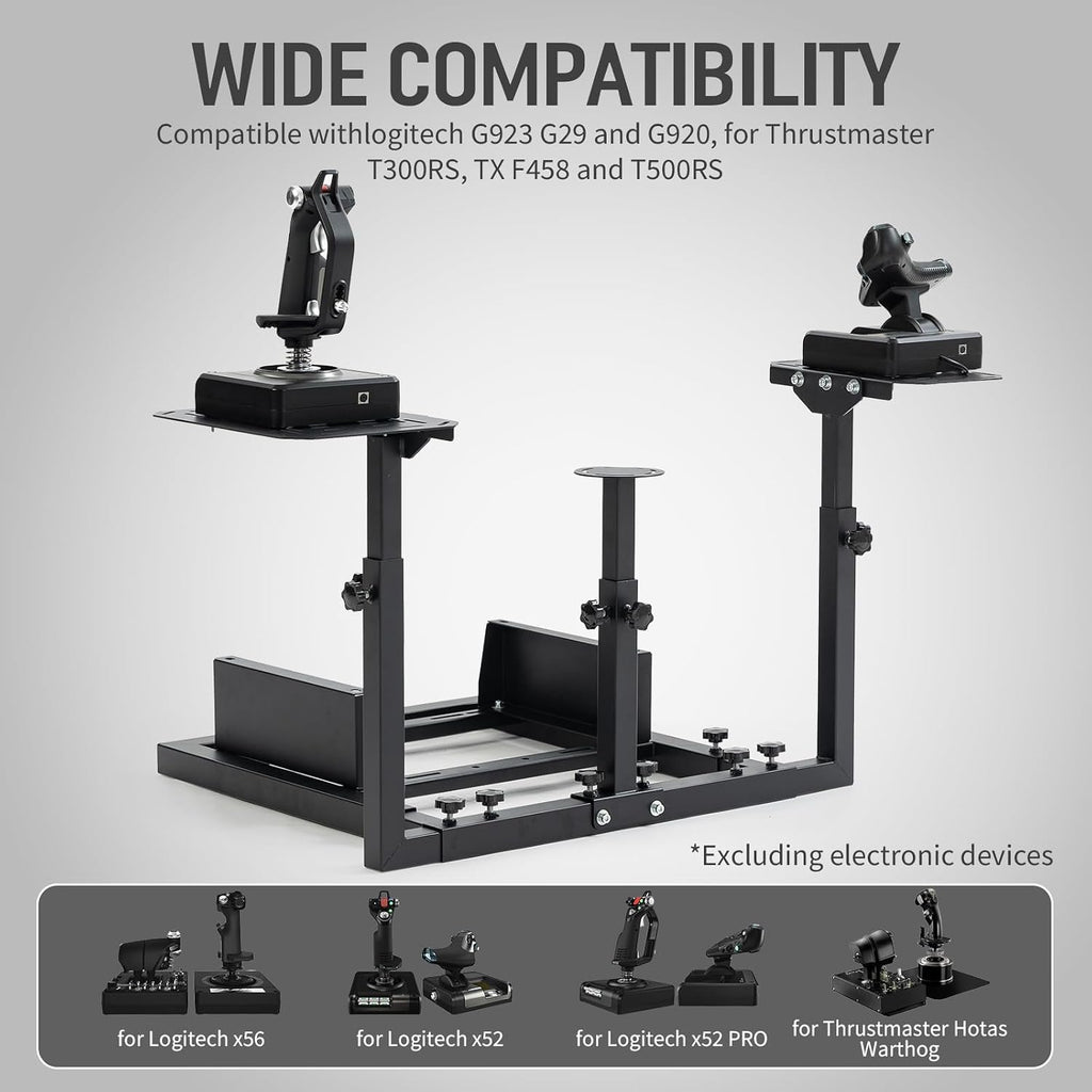 Marada Flight Racing Simulator Cockpit with Black Seat Fit for Thrustmaster A10C Hotas Warthog Adjustable Throttle,Joystick,Keyboard Not Included