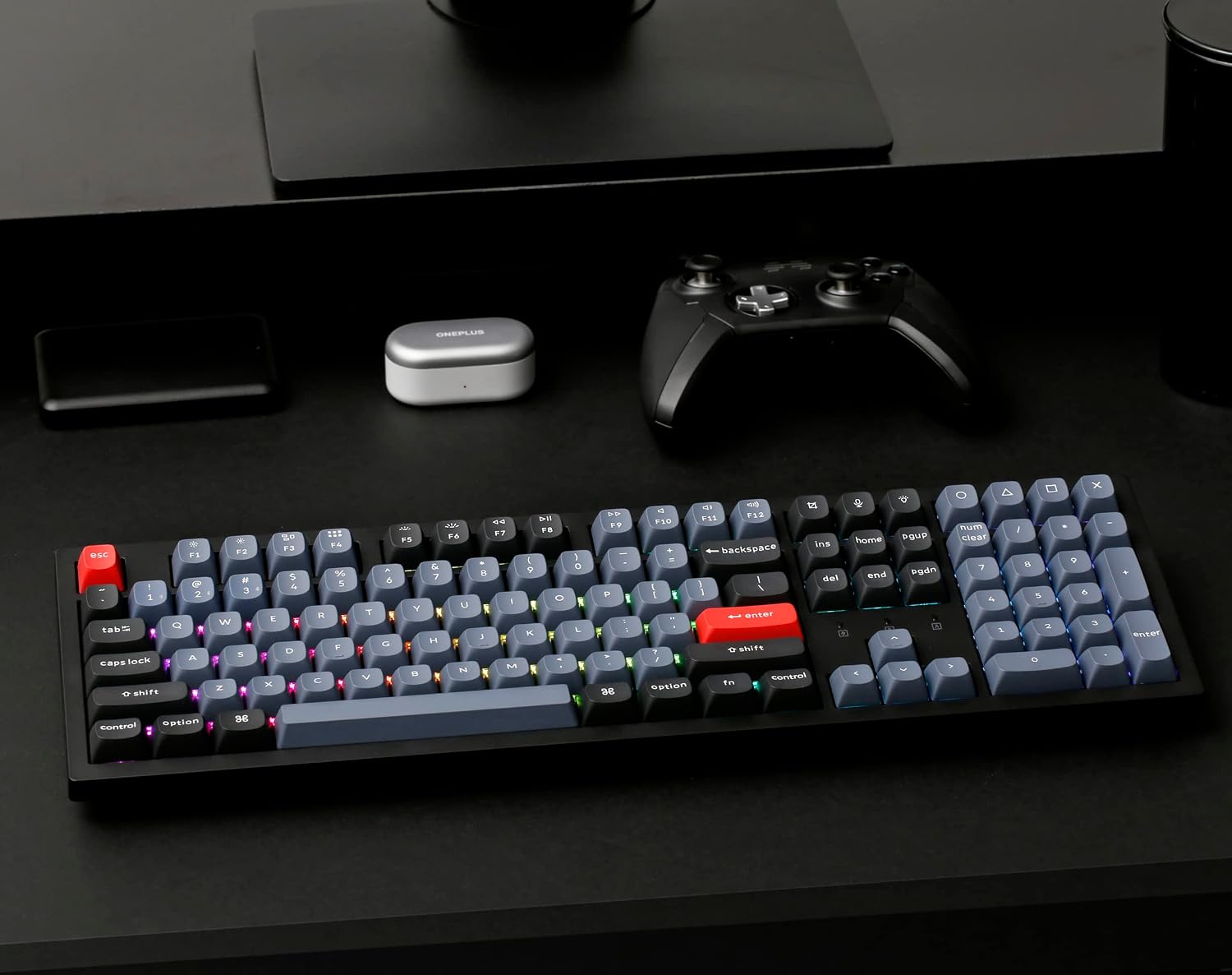 Keychron K10 Pro QMK/VIA Custom Wireless Mechanical Keyboard, Hot-Swappable Full Size 108 Keys Programmable RGB LED Backlit Red Switch, Bluetooth/USB-C Wired Gaming Keyboard for Mac Windows Linux