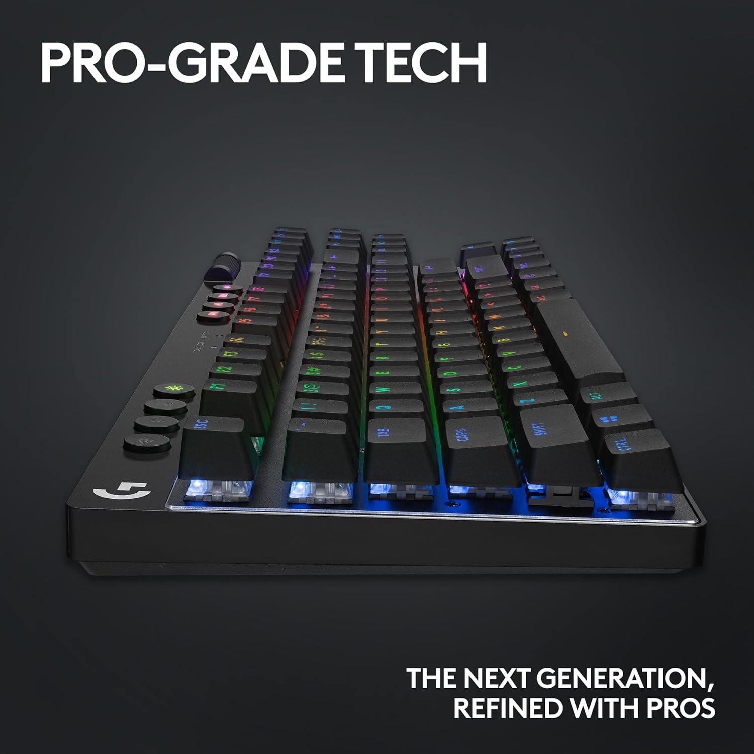 Logitech G PRO X TKL Lightspeed Wireless Gaming Keyboard, Ultra-Portable Tenkeyless Design, LIGHTSYNC RGB, PBT keycaps, Tactile Switches (GX Brown) - Black
