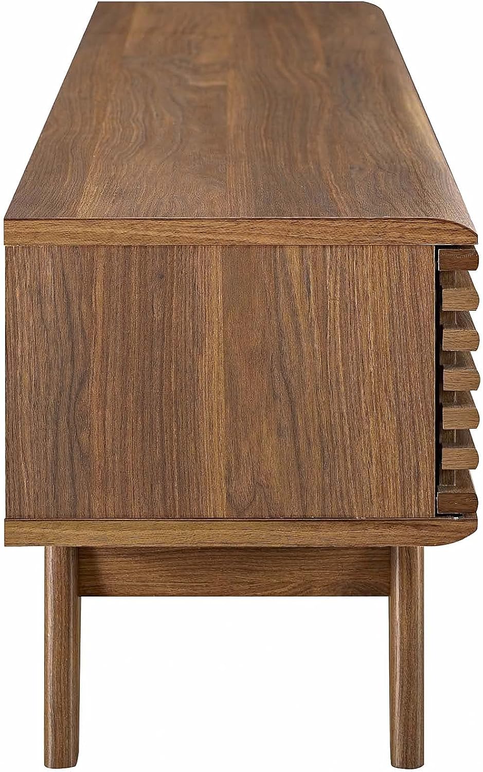 Modway Render Mid-Century Modern Low Profile 59 Inch TV Stand in Walnut
