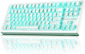 ZORNHER ZH870 Wireless Gaming Mechanical Keyboard,80% White Gaming Keyboard with White Spider Web IMD PC Keycaps,Creamy Sounding Linear Switches,Hot-Swappable,RGB Backlit