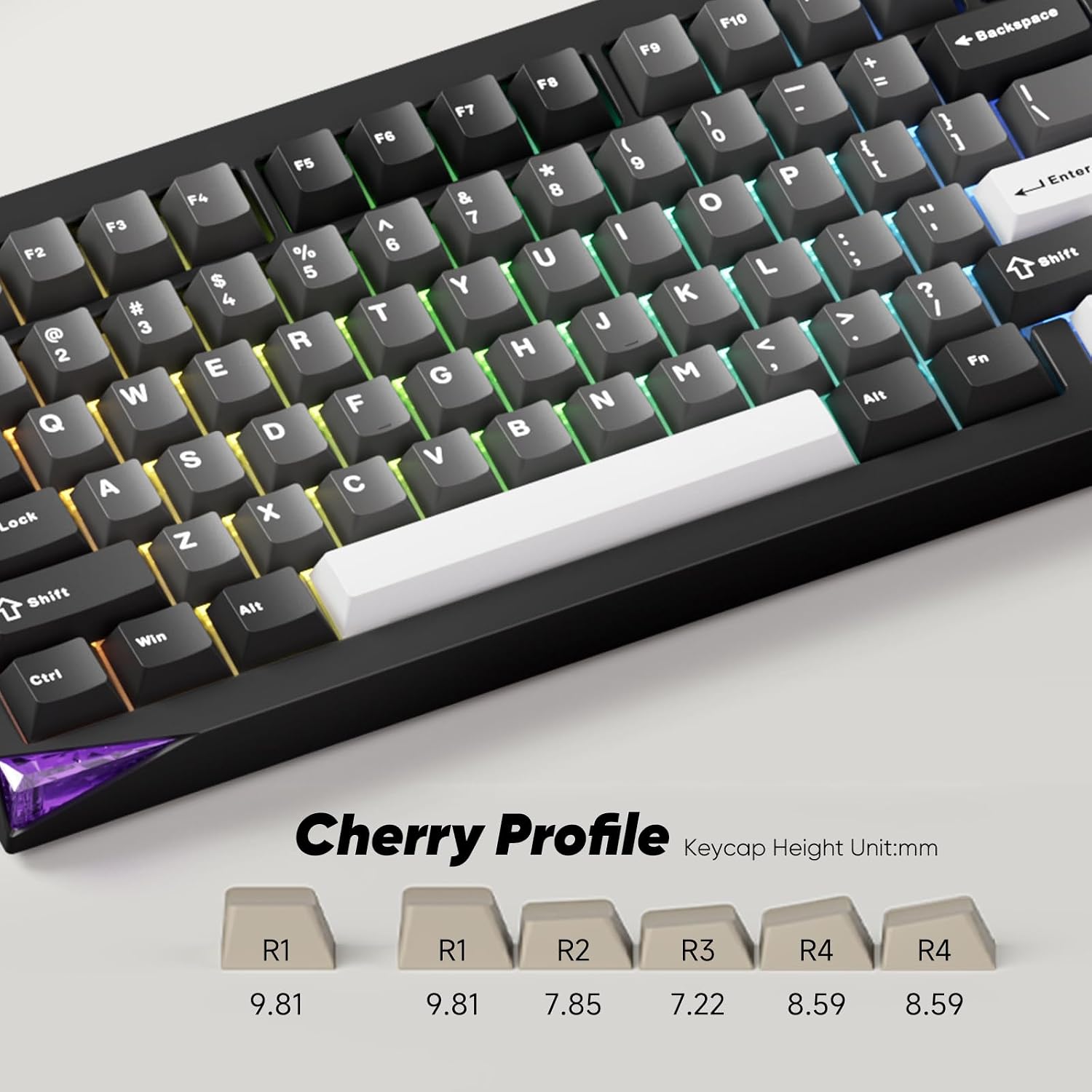 Akko Mineral 02 QMK/VIA Aluminum Mechanical Keyboard Tri-Mode RGB Hot-swappable Wireless Gaming Keyboard, Black and Silver, Pre-lubed Stellar Rose