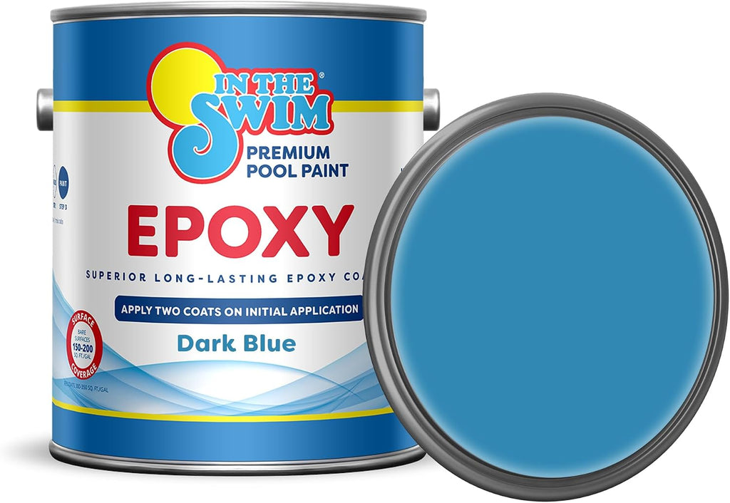 In The Swim Dark Blue Epoxy Swimming Pool Paint - Epoxy-Base, High Gloss, Swimming Pool Paint - Long Lasting Stain Resistant - 1 Gallon