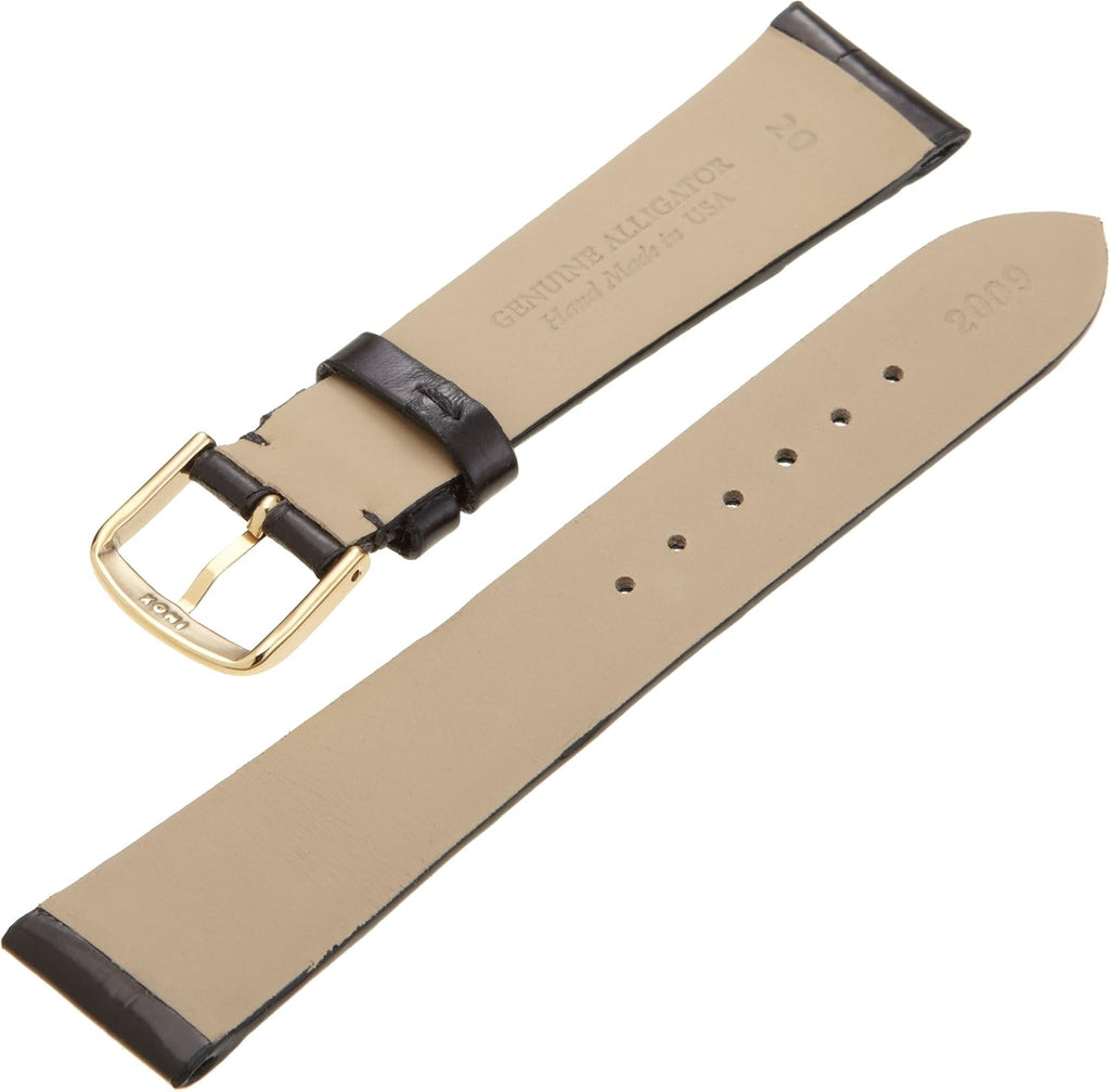 Hadley-Roma Men's MS2009RA-170 17-mm Black Genuine Alligator Leather Watch Strap