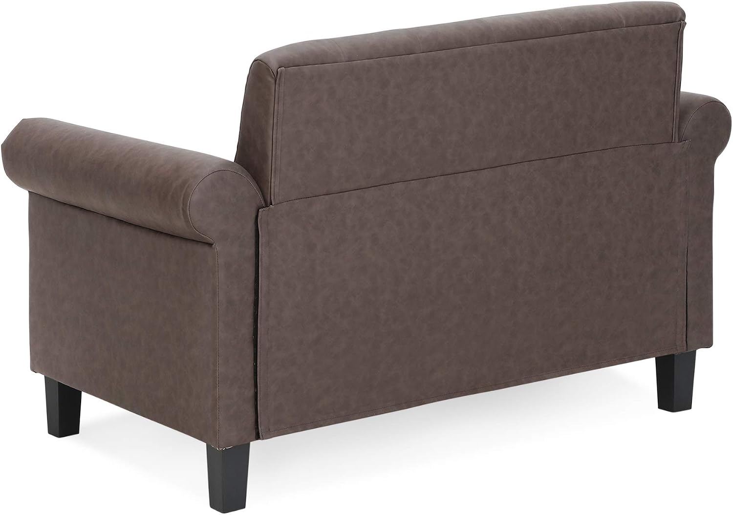 Furinno Bastia Vintage Modern Chesterfield Button Tufted Loveseat/Sofa Couch for Living Room, Brown Faux Leather