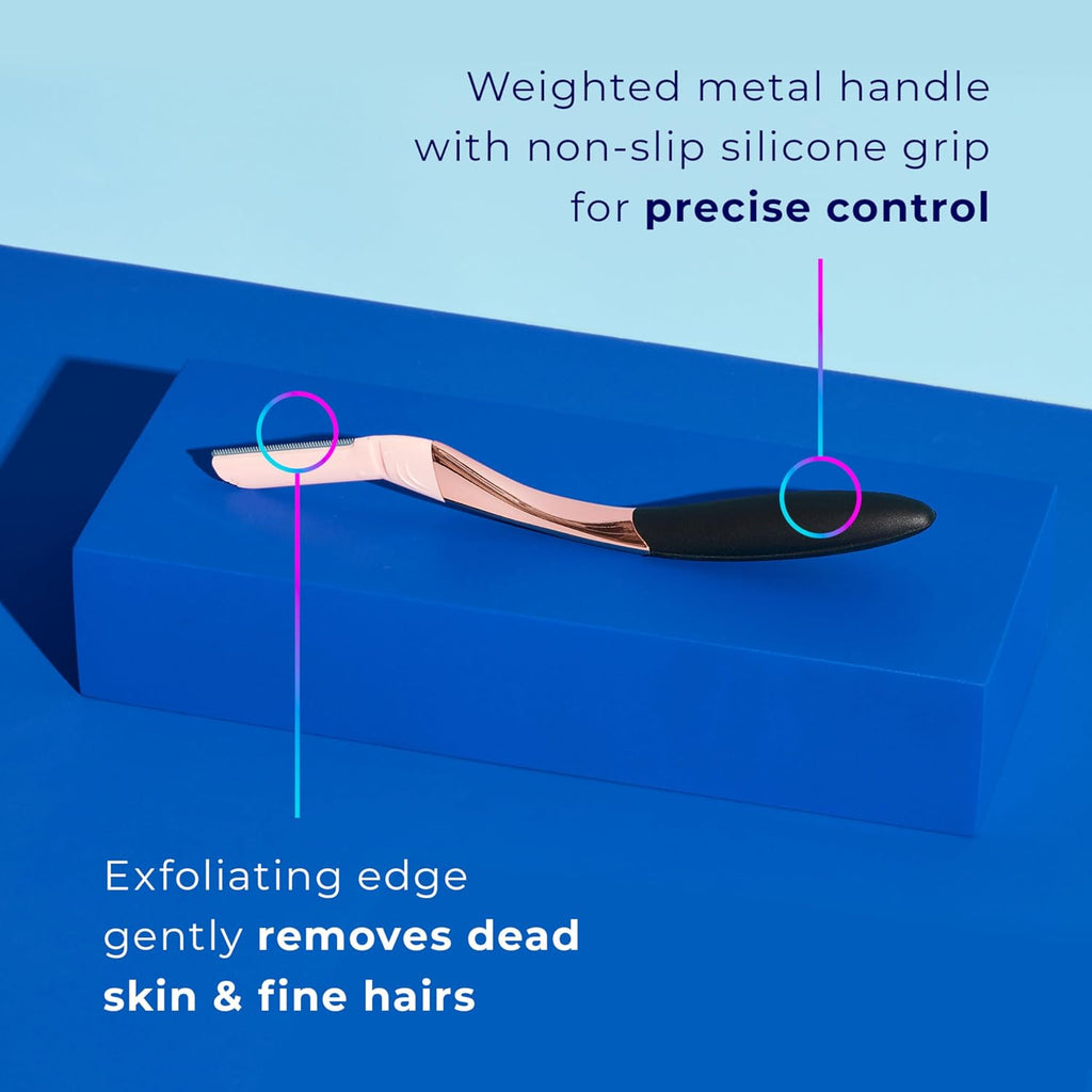 Schick Hydro Silk Dermaplaning Wand,Dermaplaning Tool for Face | Dermaplane Razor for Women Face,Eyebrow Razor,Peach Fuzz Remover,Includes 1 Weighted Metal Handle with 6 Refill Blades,(Pack of 12)