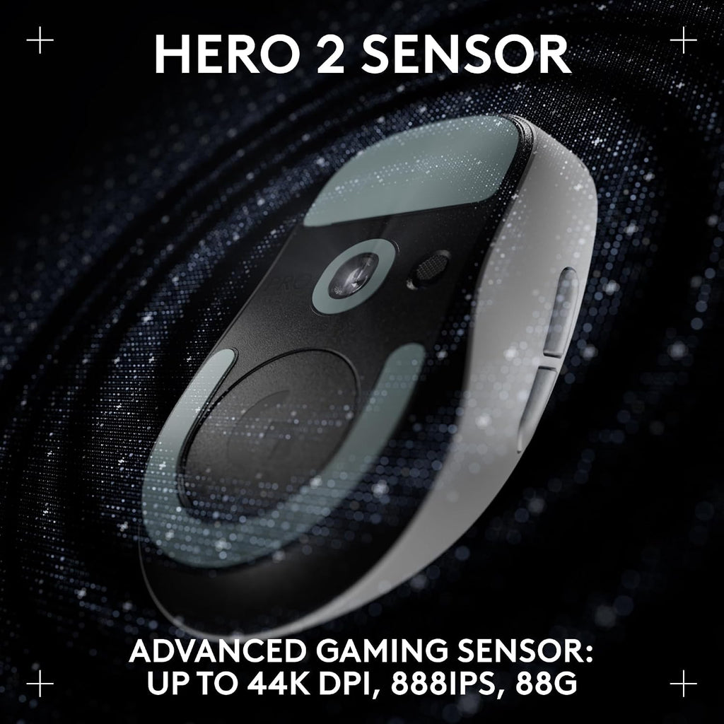 Logitech PRO X Superlight 2 DEX Wireless Gaming Mouse, White | Lightweight, Hero 2 Sensor, 44k DPI, 5 Programmable Buttons, Lightspeed Wireless, Right Hand, PC/Mac | Signature Series Charging Dock