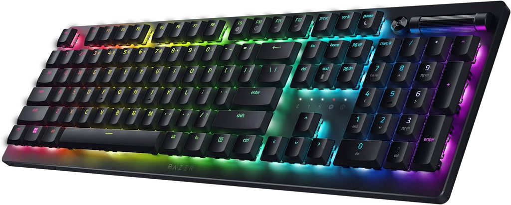 Razer DeathStalker V2 Pro Wireless Gaming Keyboard: Low-Profile Optical Switches - Linear Red - Hyperspeed Wireless & Bluetooth 5.0-40 Hr Battery - Ultra-Durable Coated Keycaps - Chroma RGB (Renewed)