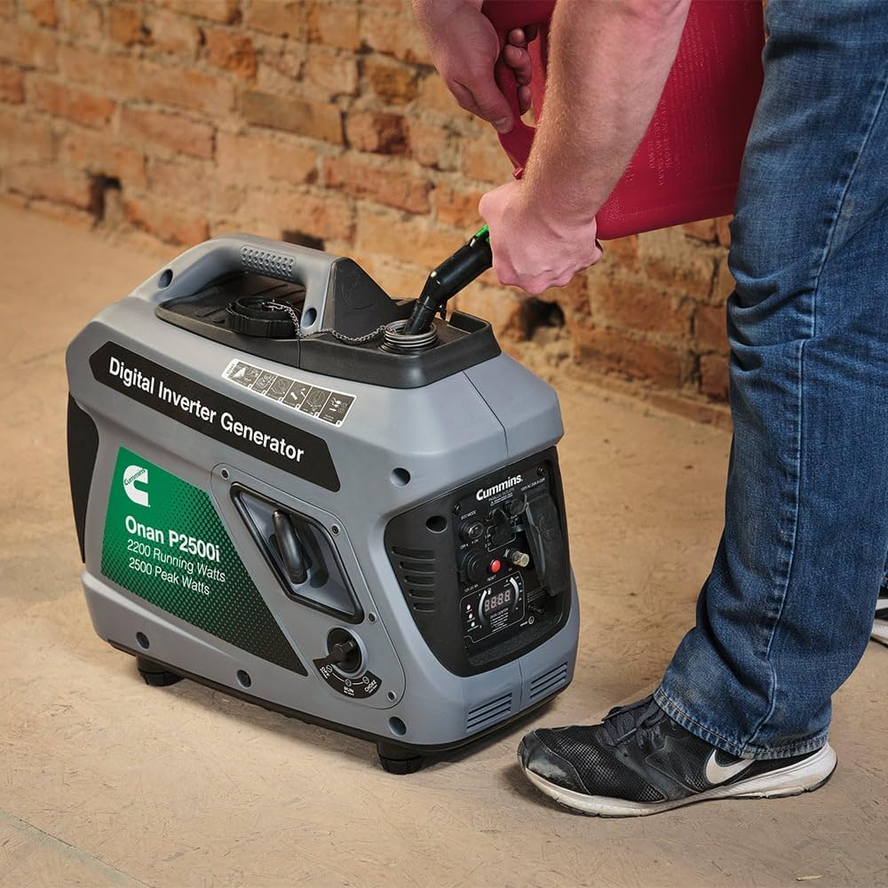 Cummins Onan P2500i Portable Digital Inverter Generator, 2200 Running Watts with 2500 Peak Watts, Perfect for Home, Camping, and RV use