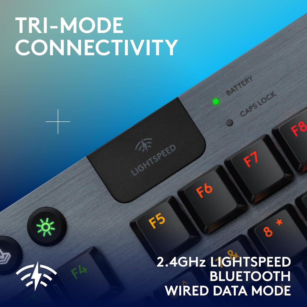 Logitech G915 X Lightspeed TKL Low-Profile Wireless Gaming Keyboard, Double-Shot PBT Keycaps, Fully Programmable Keys, RGB Backlighting, Sleek Aluminum Finishing, GL Red Linear - PC/Mac - Black
