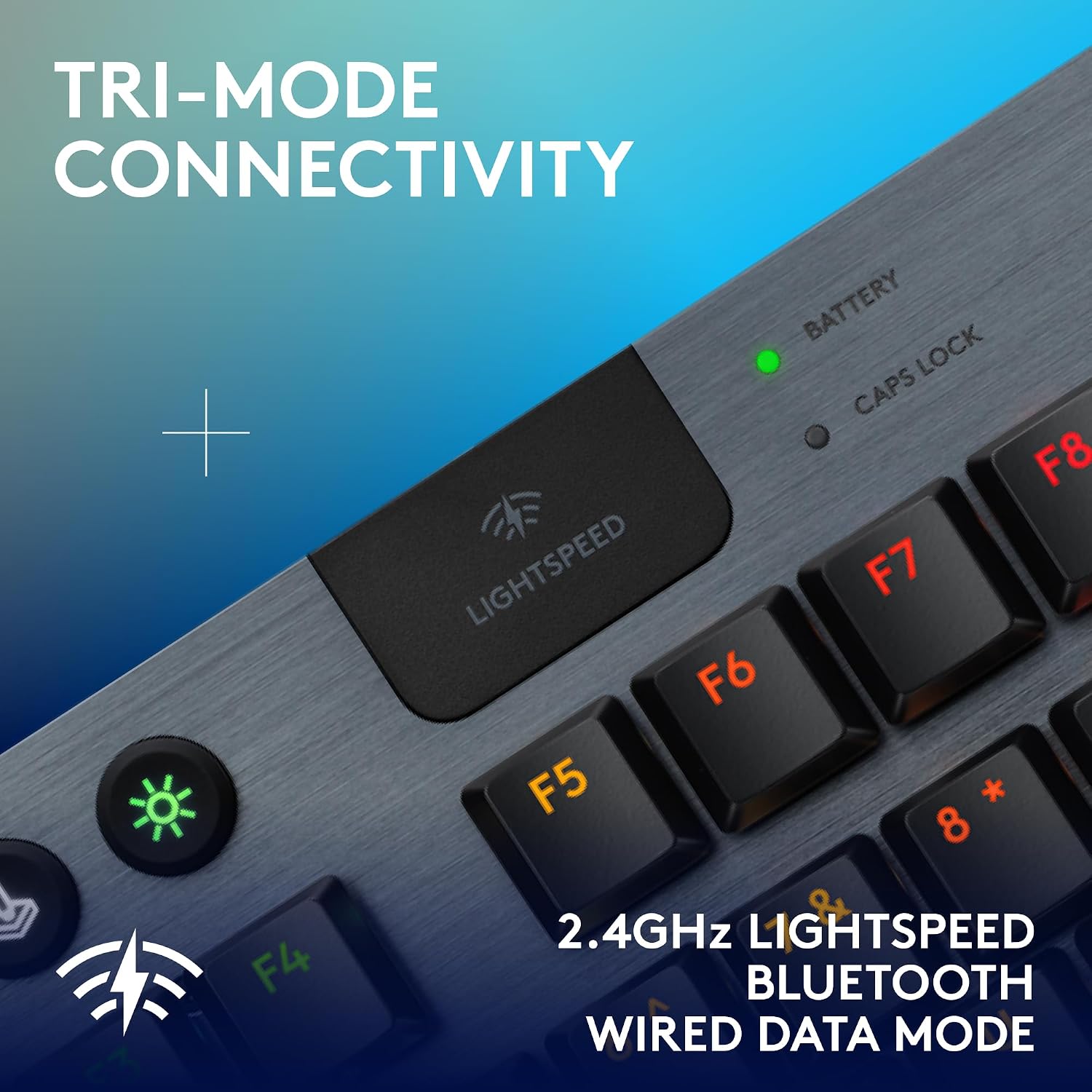 Logitech G915 X Lightspeed TKL Low-Profile Wireless Gaming Keyboard, Double-Shot PBT Keycaps, Fully Programmable Keys, RGB Backlighting, Sleek Aluminum Finishing, GL Red Linear - PC/Mac - Black