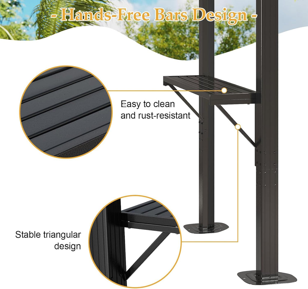 8' x 5' Single Roof BBQ Gazebo with Metal Roof – Sturdy Steel Frame, Outdoor Pavilion for Grilling and Outdoor Activities