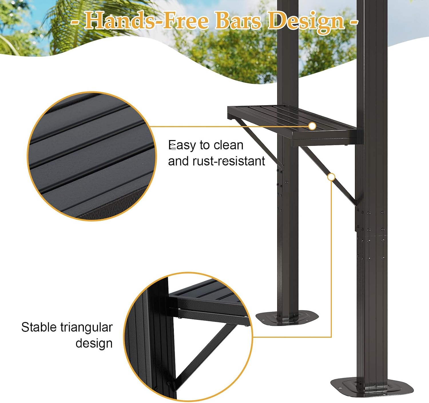 8' x 5' Single Roof BBQ Gazebo with Metal Roof – Sturdy Steel Frame, Outdoor Pavilion for Grilling and Outdoor Activities