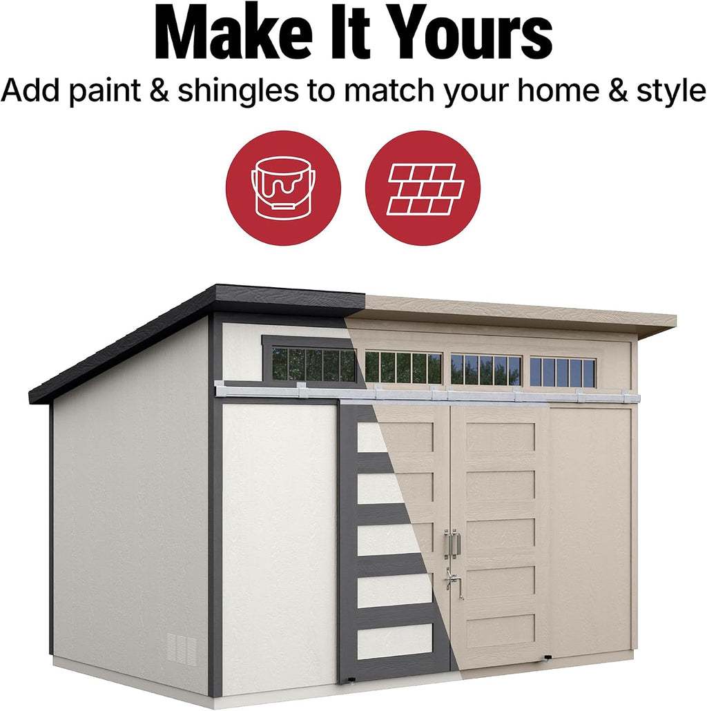 Handy Home Products Palisade 12x7.5 Do-it-Yourself Wooden Storage Shed with Floor Kit- Does not Include Paint and Roofing Shingles