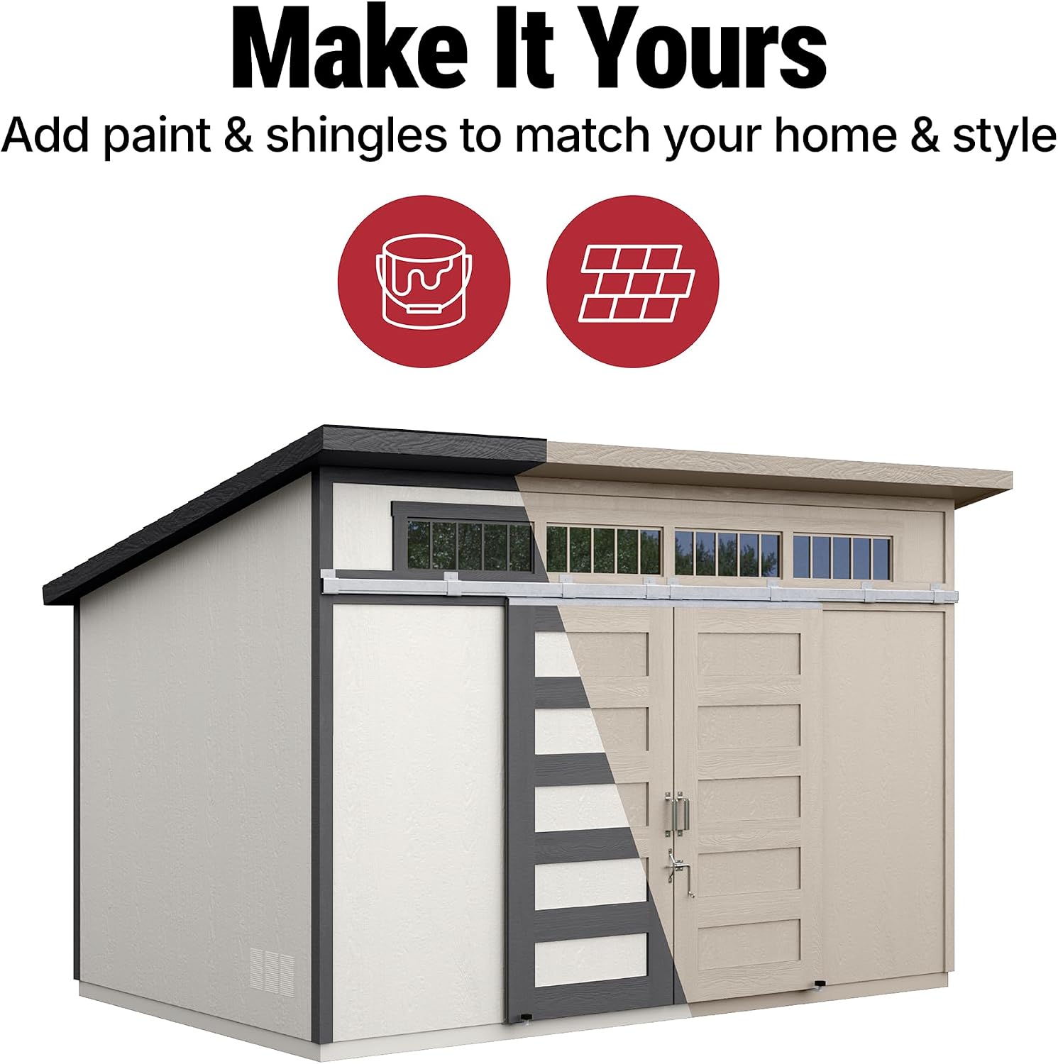 Handy Home Products Palisade 12x7.5 Do-it-Yourself Wooden Storage Shed with Floor Kit- Does not Include Paint and Roofing Shingles