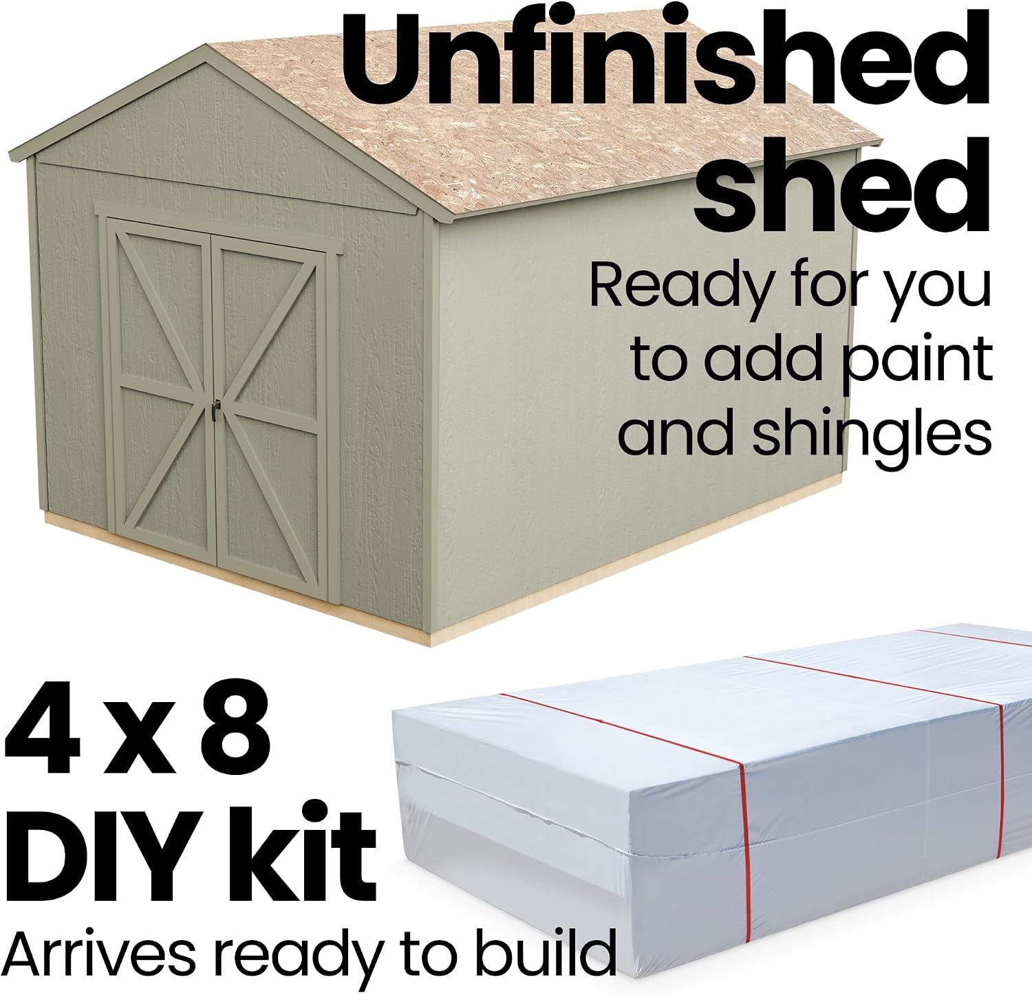 Handy Home Products Rookwood 10x12 Do-It-Yourself Wooden Storage Shed- Does not Include Floor kit, Paint, or Roofing Shingles