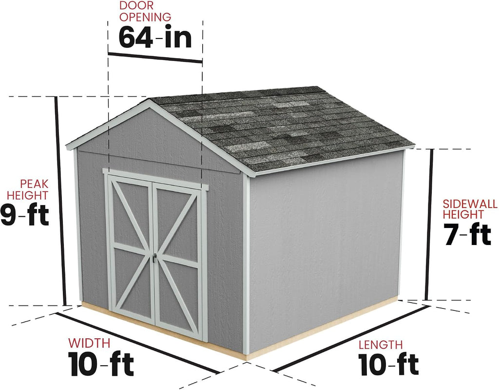 Handy Home Products Rookwood 10x10 Do-It-Yourself Wooden Storage Shed- Does not Include Floor kit, Paint, or Roofing Shingles