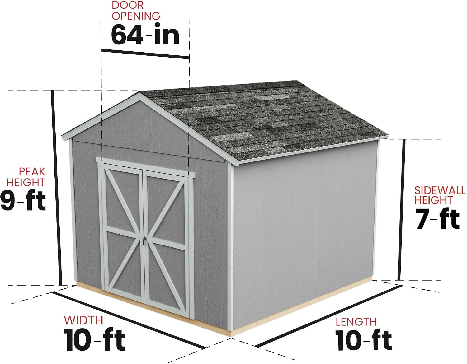 Handy Home Products Rookwood 10x10 Do-It-Yourself Wooden Storage Shed- Does not Include Floor kit, Paint, or Roofing Shingles