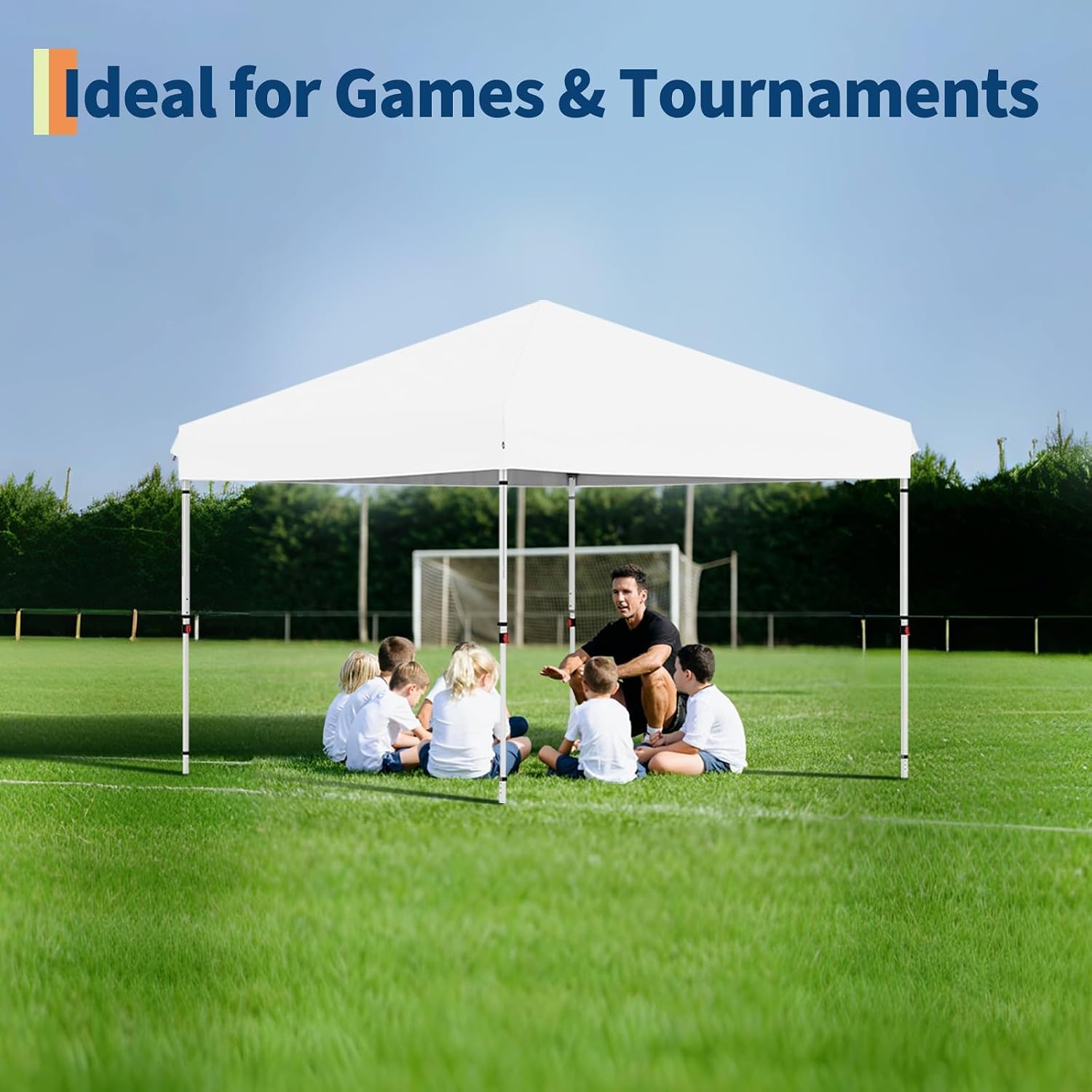 10'x10' White Pop Up Canopy Tent with 3 Sidewalls, Waterproof and UV Resistant Outdoor Gazebo, Easy Up Sun Shade Shelter for Parties, Events, Backyard, Camping